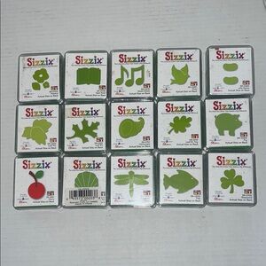 Sizzix Green Die Cut Collection Lot of 15